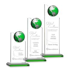 Arden Globe Award - Green/Silver - Crystal Globe Awards