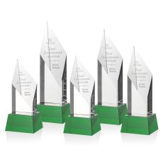 Vertex Award on Base - Green - Crystal Awards