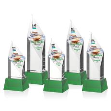 Vertex VividPrint Award on Base - Green - Crystal Awards