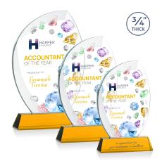 Wichita VividPrint Award on Newhaven Base - Amber - Crystal Awards