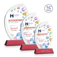 Wichita VividPrint Award on Newhaven Base - Red - Crystal Awards