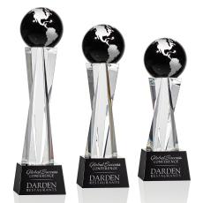 Havant Globe Award - Black/Silver - Crystal Awards