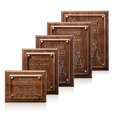 Caledon Plaque - Walnut/Gold - Retirement Plaques