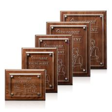 Caledon Plaque - Walnut/Silver - Retirement Plaques