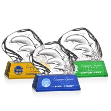 Ottavia 3 Dolphins VividPrint Award - Colored Glass Awards