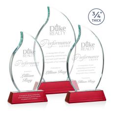 Croydon Flame Award on Newhaven Base - Red - Crystal Awards