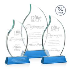 Croydon Flame Award on Newhaven Base - Sky Blue - Crystal Awards