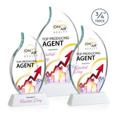 Croydon VividPrint Award on Newhaven Base - White - Crystal Awards