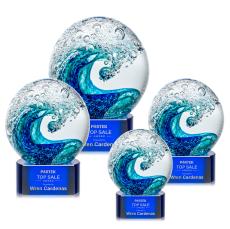Surfside Award on Paragon - Blue - Art Glass Awards