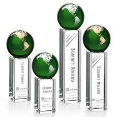 Luz Globe Award - Green/Gold - Crystal Globe Awards