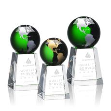 Heathcote Globe Award - Green/Gold - Crystal Awards