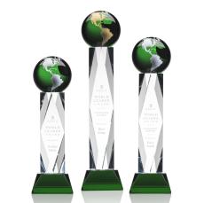 Ripley Globe Award - Green/Gold - Crystal Awards