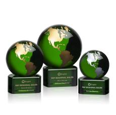 Marcana Globe Award - Green/Gold - Crystal Globe Awards