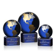 Marcana Globe Award - Blue/Gold - Crystal Globe Awards
