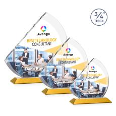 Nantucket VividPrint Award - Amber - Yellow Crystal Awards