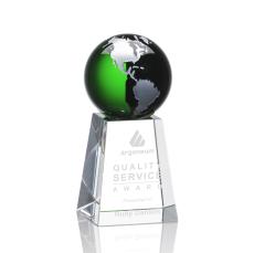 Heathcote Globe Award - Green/Silver - Crystal Globe Awards