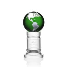 Colverstone Globe Award - Green/Silver - Crystal Globe Awards