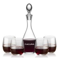 Malvern Decanter & Crestview Stemless Wine - Barware Gift Sets