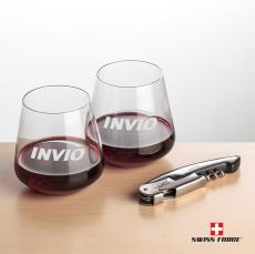 Swiss Force Opener & Breckland Stemless Wine - Barware Gift Sets