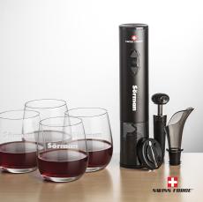 Swiss Force Opener Set & Crestview Stemless Wine - Barware Gift Sets