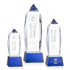 Bloomington Award on Base - Blue  - Crystal Pillar Awards