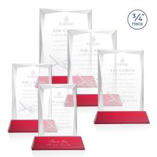 Messina Award on Newhaven Base - Red - Crystal Awards