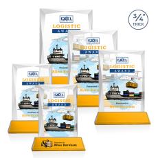 Messina VividPrint Award on Newhaven Base - Amber - Crystal Awards