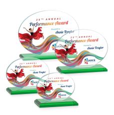 Austin (Horiz) VividPrint Award - Green - Crystal Awards