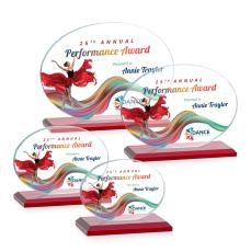 Austin (Horiz) VividPrint Award - Red  - Crystal Awards