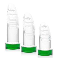 Lauder Award on Base - Green - Crystal Awards