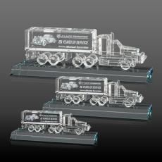 Crystal 18 Wheeler on Base 3D - Clear - Deal Toys