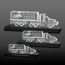Crystal 18 Wheeler on Base 3D - Black - Deal Toys