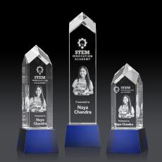 Clarington on Base 3D - Blue - Crystal Awards