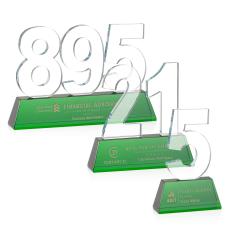 Milestone Optical Award - Green - Crystal Awards
