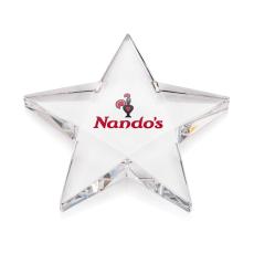 Pentagon Star VividPrint Paperweight - Crystal Awards