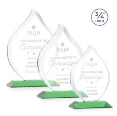 Worthington Flame Award- Green - Crystal Awards