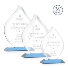Worthington Flame Award - Sky Blue - Crystal Awards