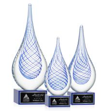 Kentwood Award on Hancock Base - Blue - Art Glass Awards