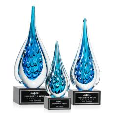 Worchester Award on Hancock Base - Black - Art Glass Awards