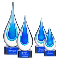 Marseille on Paragon Base - Blue - Art Glass Awards