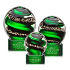 Zodiac Award on Paragon Base - Green - Art Glass Awards