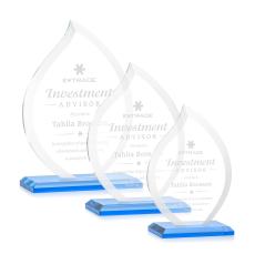 Nestor Flame Award - Sky Blue - Glass Awards