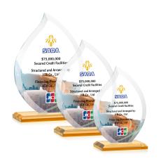 Nestor Flame VividPrint Award - Amber - Yellow Crystal Awards