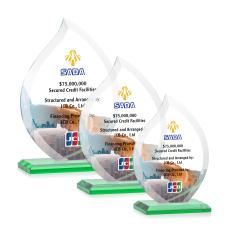 Nestor Flame VividPrint Award - Green - Crystal Awards