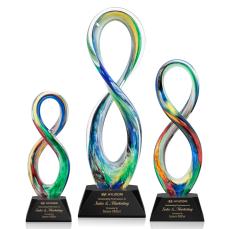 Duarte Award on Sheffield Base - Black - Art Glass Awards