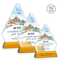 Fyreside VividPrint Award on Newhaven - Amber - Yellow Crystal Awards