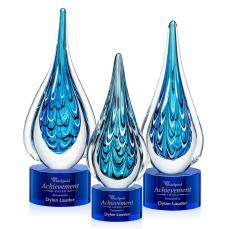 Worchester Award on Marvel Base - Blue - Art Glass Awards