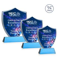 Scudo Shield VividPrint Award on Newhaven - Sky Blue - Crystal Awards