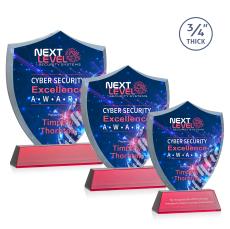 Scudo Shield VividPrint Award on Newhaven - Red - Crystal Awards