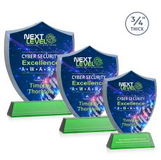 Scudo Shield VividPrint Award on Newhaven - Green - Crystal Awards
